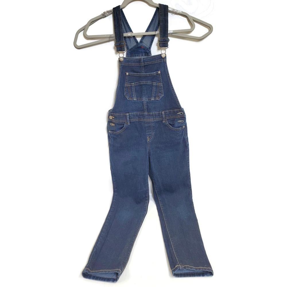 Jordache‎ Overalls Girl's Large 10 12 Blue Denim Adjustable Straps Classic Jeans